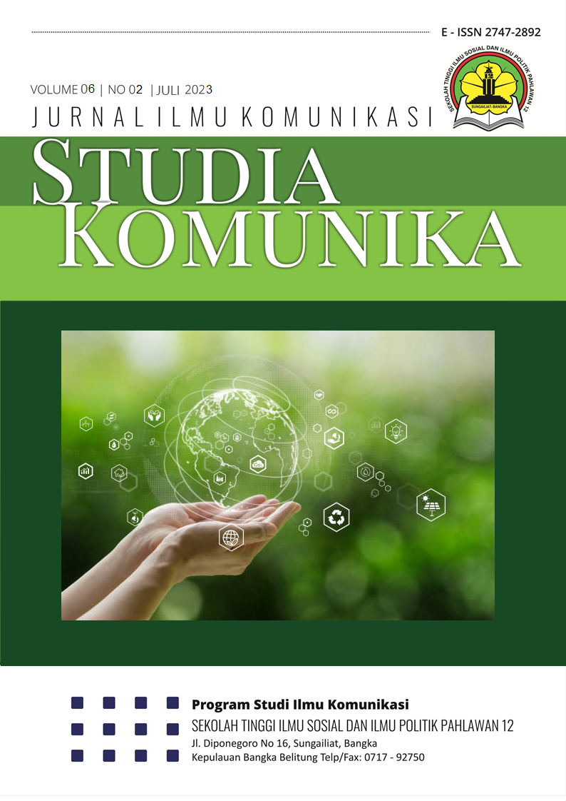 					View Vol. 6 No. 2 (2023): Studia Komunika: Jurnal Ilmu Komunikasi
				
